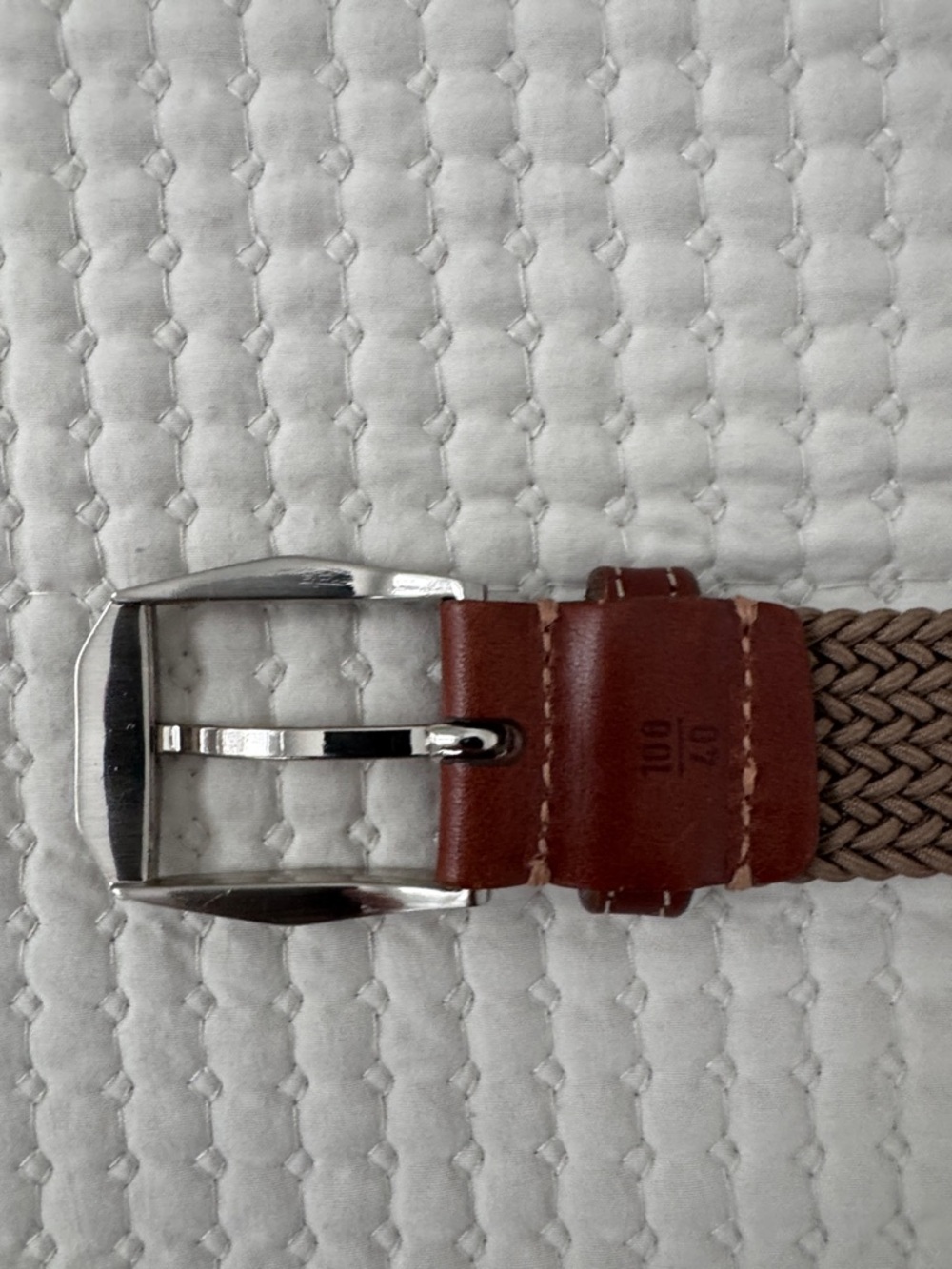 Martin Dingman Brown Woven Elastic Belt with Leather Trim #casualbelt #nordstrom - Picture 2 of 3